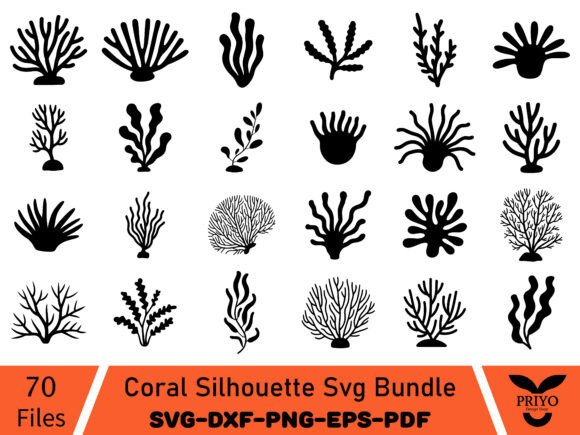 Coral Silhouette SVG Bundle