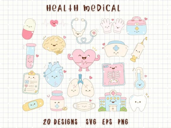 Cute Health Medical Clipart Nurse SVG: Graphics & Illustrations Review