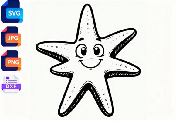 Cute Starfish SVG Clipart for Crafts & Graphics