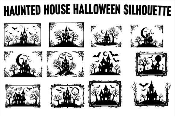 Dark Spooky Haunted House Scenes Graphics & Illustrations