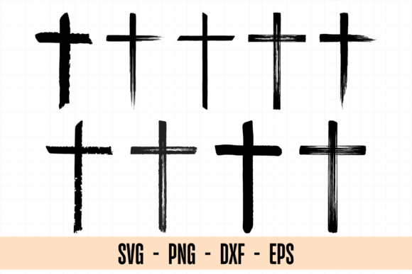 Distressed Cross SVG: Hand-Drawn Graphics & Illustrations