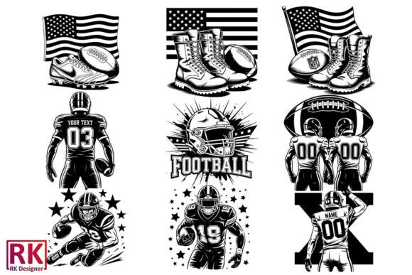 Football Player SVG Bundle: Graphics for Crafts & Local Branding