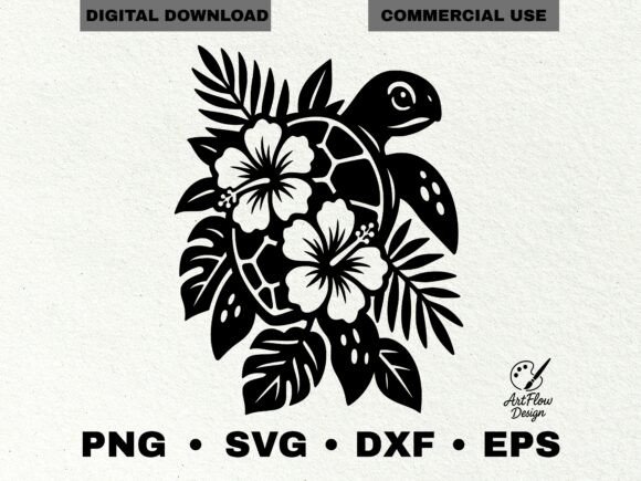 Hawaiian Turtle Silhouette SVG: Graphics & Illustrations for Local Branding