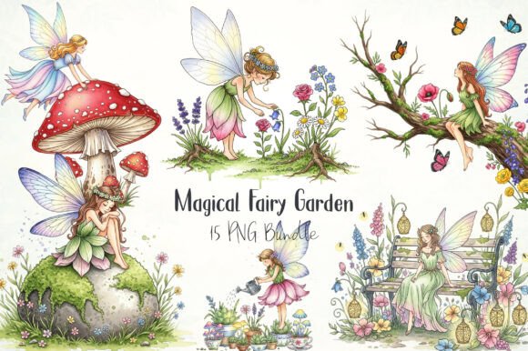 Magical Fairy Garden Clipart: Graphics & Illustrations for Local Brands