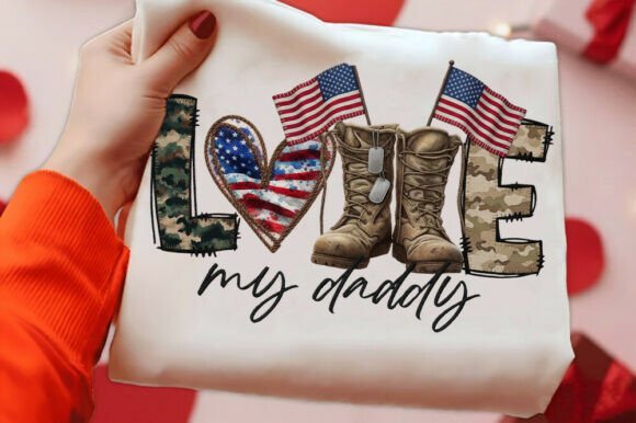 Military Dad USA Flag Patchwork Shirt Graphics