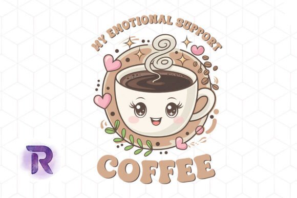 My Emotional Support Coffee PNG Graphics for Crafts