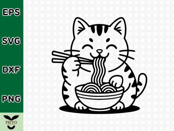 Ramen Cat SVG: Crafts & Graphics for Local Branding