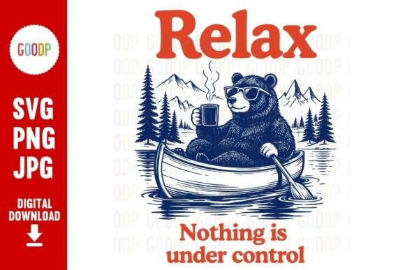 Relax Bear Canoe SVG: Handmade Graphics & Illustrations