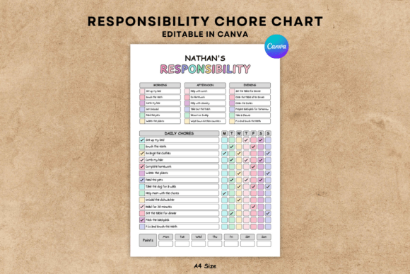 Responsibility Chore Chart: Graphics & Print Templates
