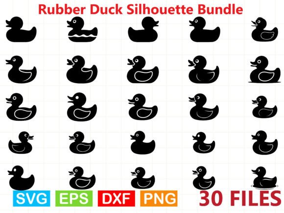 Rubber Duck Silhouette Bundle, Duck SVG