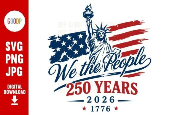 USA 250 Years We the People Statue SVG Graphics